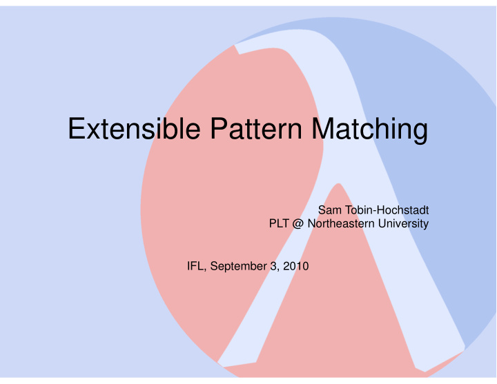 extensible pattern matching