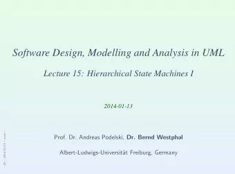 Software Design, Modelling and Analysis in UML  Lecture 15: Hierarchical State Machines I