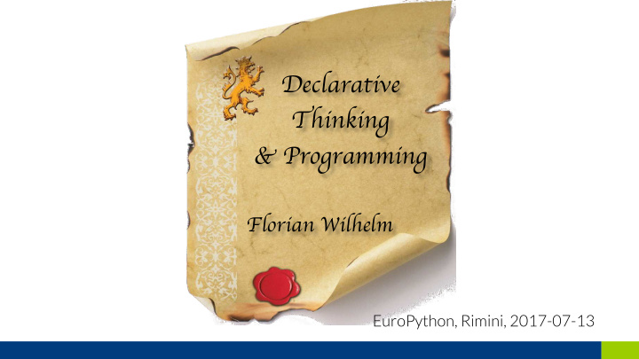 declarative thinking programming