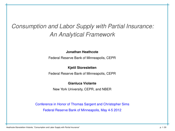 consumption and labor supply with partial insurance an