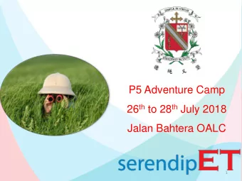 P5 Adventure Camp 26 th to 28 th July 2018  Jalan Bahtera OALC  1 Experiential Learning  Tell me