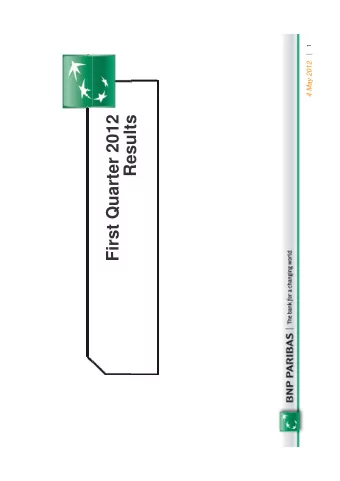 First Quarter 2012  Results  Results  Disclaimer  Figures included in this presentation are