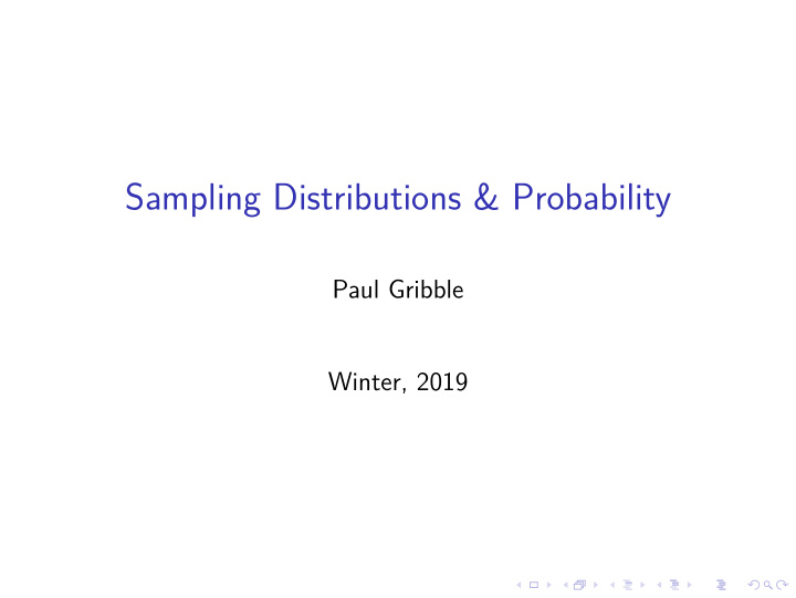sampling distributions probability