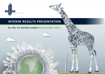 INTERIM RESULTS PRESENTATION  for the six months ended 30 November 2014  1  PRESENTATION OUTLINE