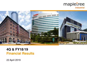 4Q &amp; FY18/19  Financial Results  22 April 2019  Important Notice This presentation shall be