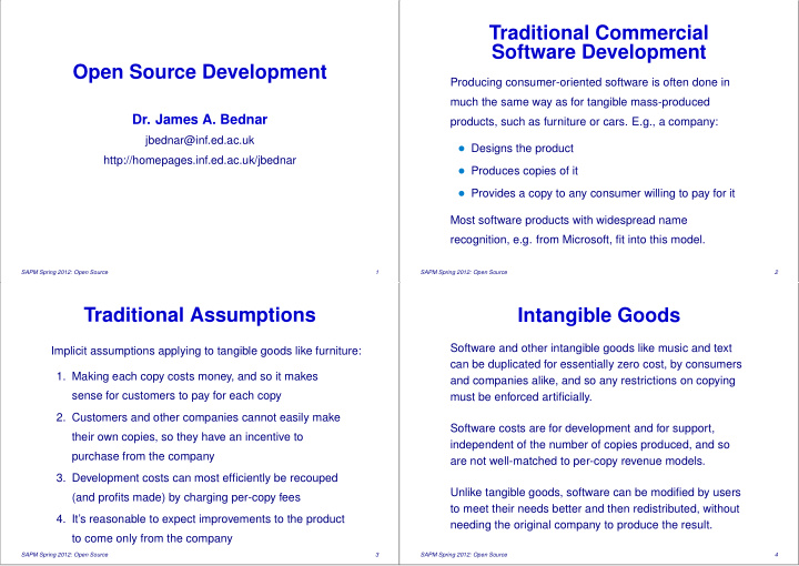 traditional commercial software development open source