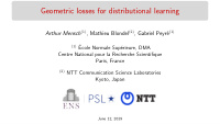 geometric losses for distributional learning