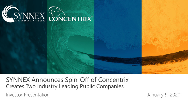 synnex announces spin off of concentrix