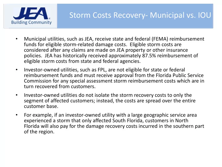 electric system financial results storm costs recovery