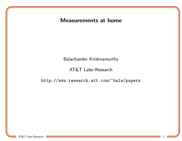 measurements at home