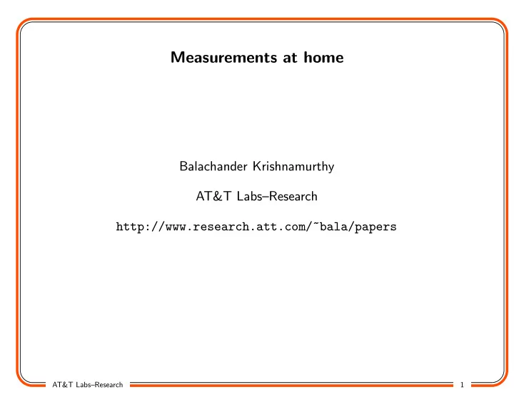 measurements at home