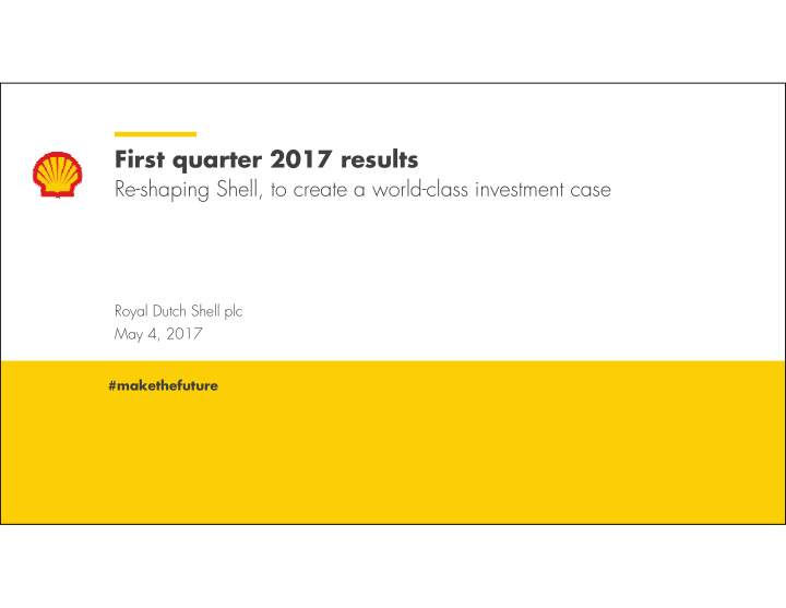 first quarter 2017 results