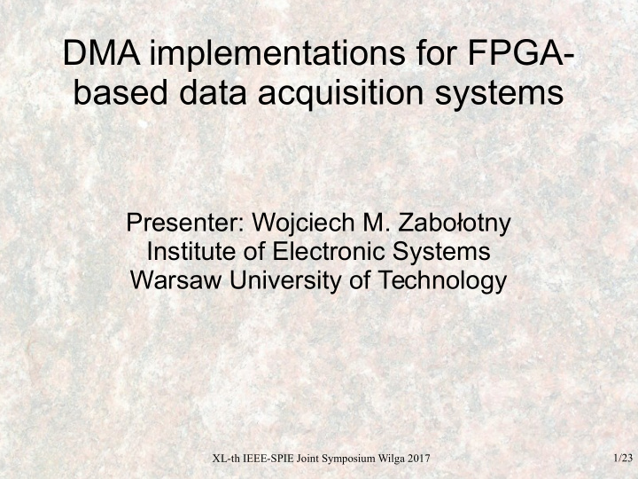 dma implementations for fpga based data acquisition