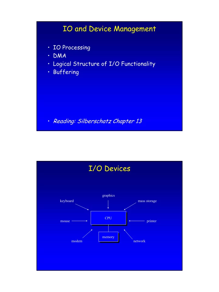 io and device management