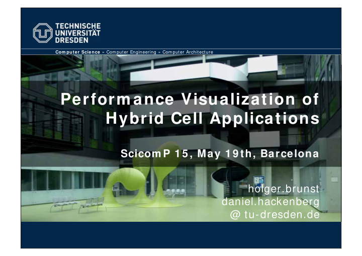 perform ance visualization of hybrid cell applications