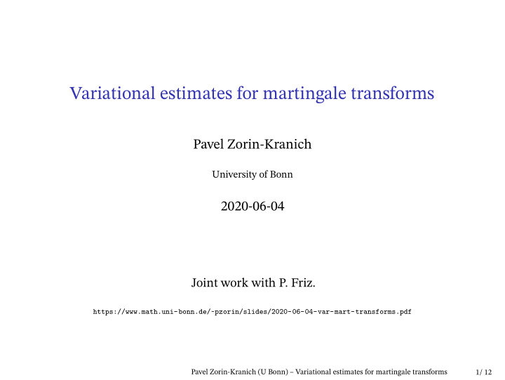 variational estimates for martingale transforms