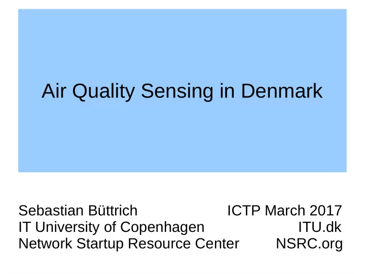 air quality sensing in denmark