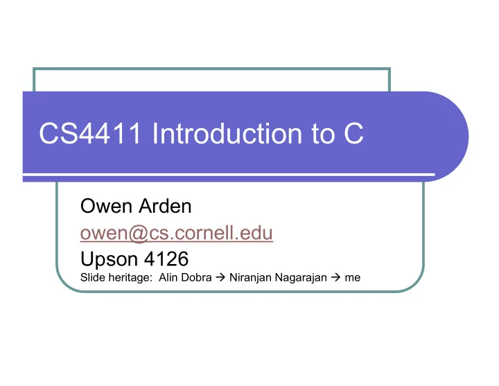 cs4411 introduction to c