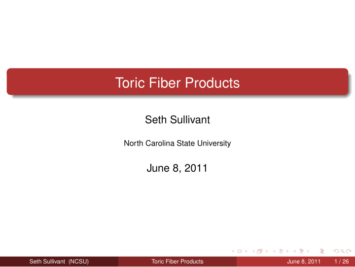 toric fiber products