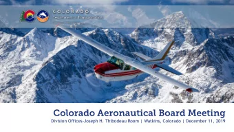 Colorado Aeronautical Board Meeting  Division Offices-Joseph H. Thibodeau Room | Watkins, Colorado
