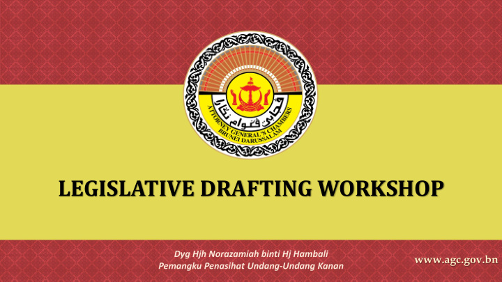 legislative drafting workshop