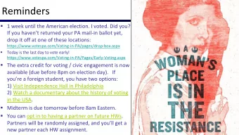 Reminders  1 week until the American election. I voted. Did you?  If you havent returned your