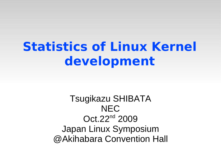 statistics of linux kernel development