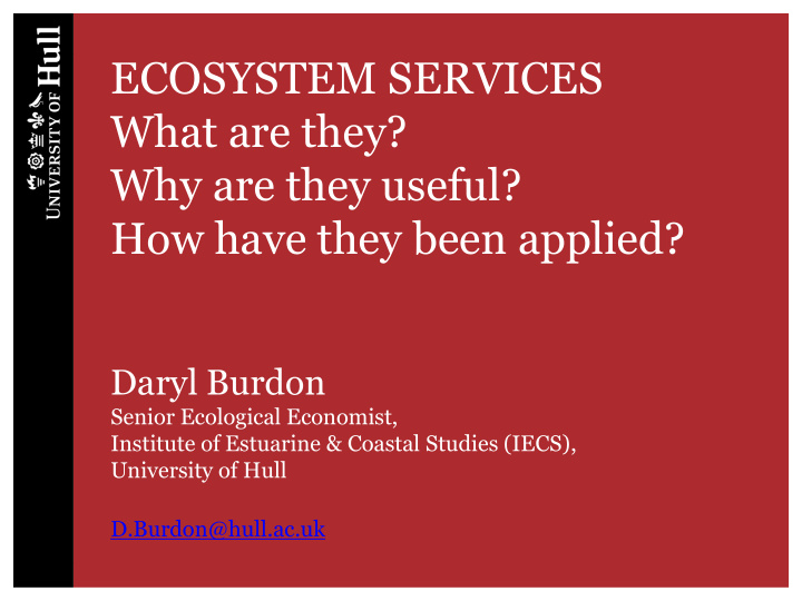 ecosystem services