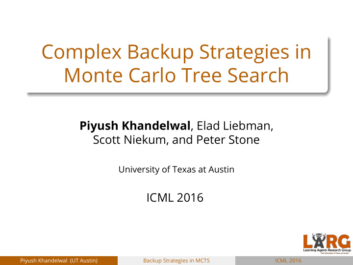complex backup strategies in monte carlo tree search