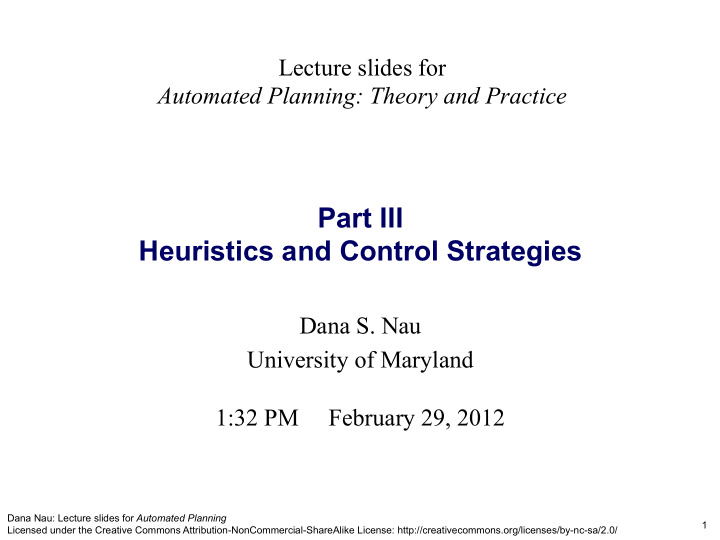 heuristics and control strategies
