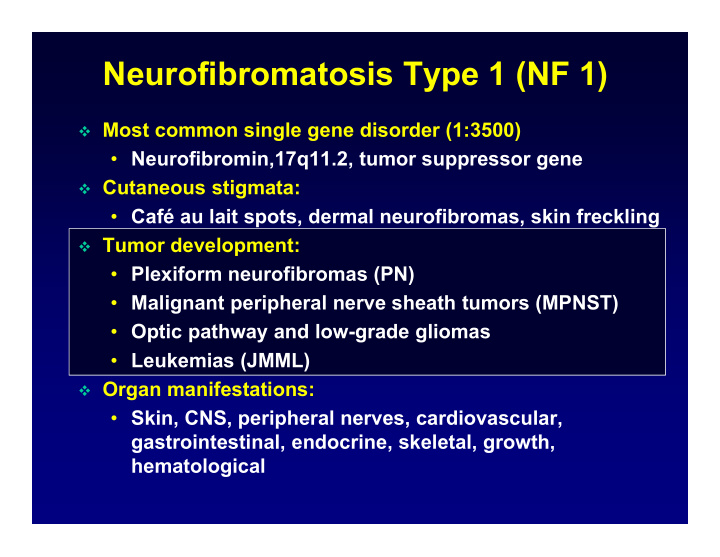 neurofibromatosis type 1 nf 1
