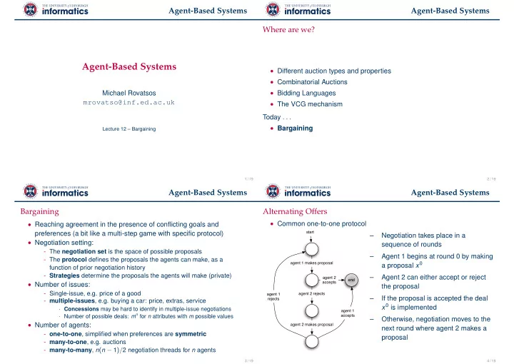 agent based systems
