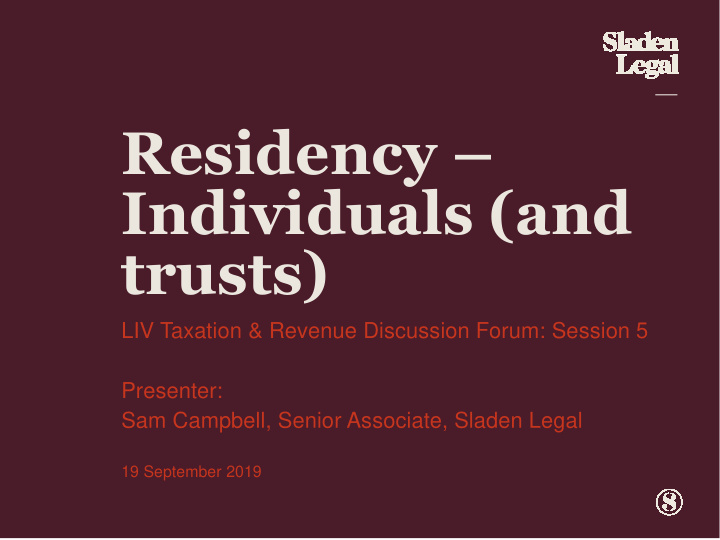 residency individuals and trusts