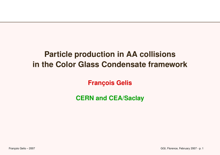 particle production in aa collisions in the color glass