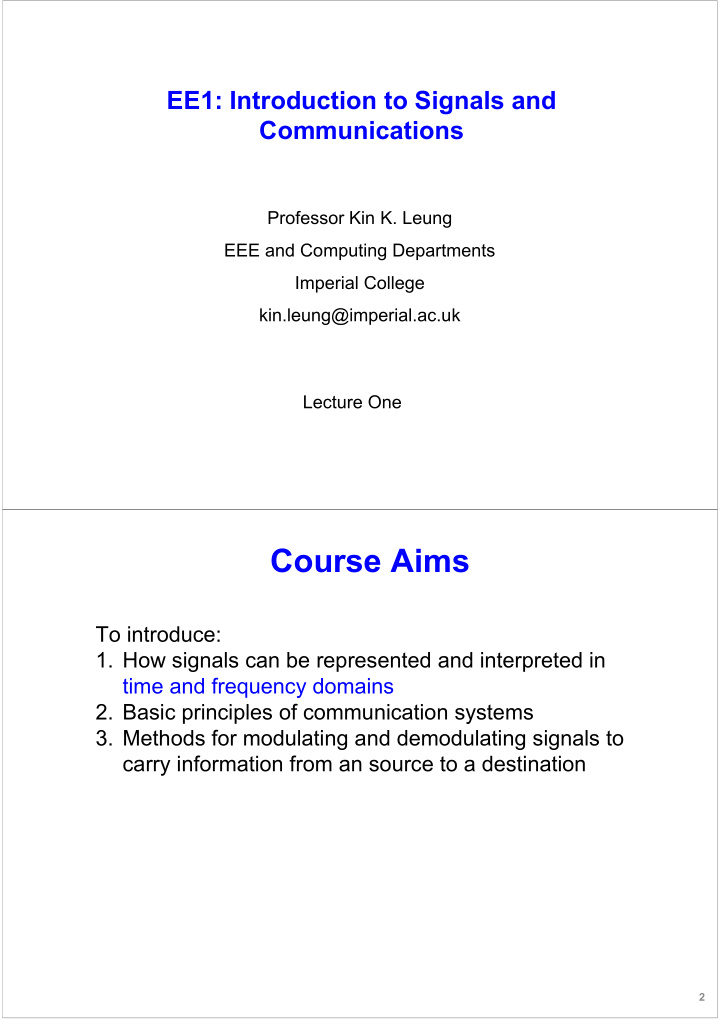 course aims