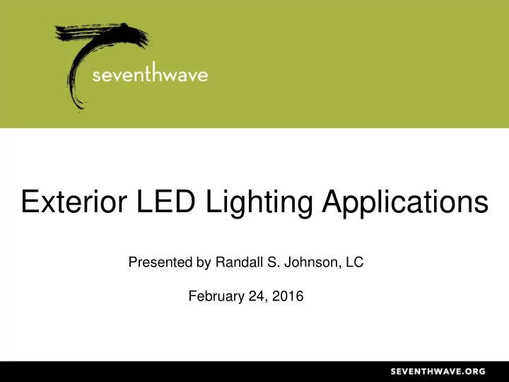 exterior led lighting applications