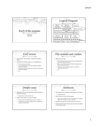 Ext3/4 file systems  RCU  File System  Networking  Sync  Don Porter  CSE 506  Memory  Device  CPU