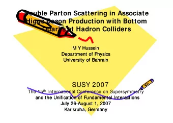 Double Parton Scattering in Associate  Higgs Boson Production with Bottom  Hi  B  P  d  ti  ith B