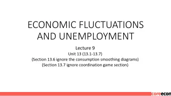 ECONOMIC FLUCTUATIONS  AND UNEMPLOYMENT  Lecture 9  Unit 13 (13.1-13.7)  (Section 13.6 ignore the