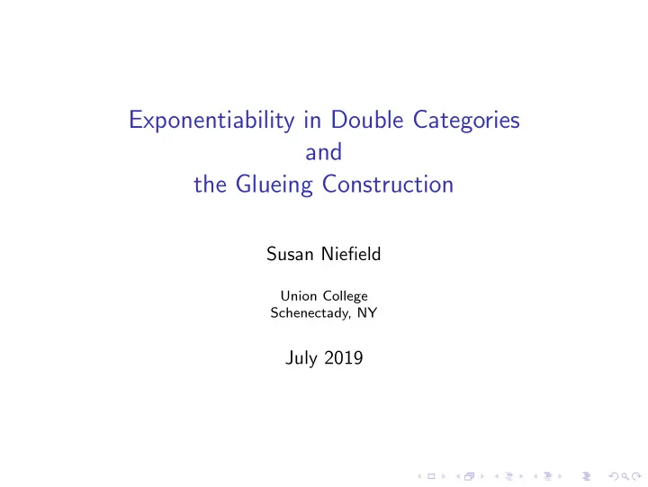 exponentiability in double categories and the glueing
