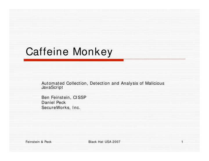 caffeine monkey