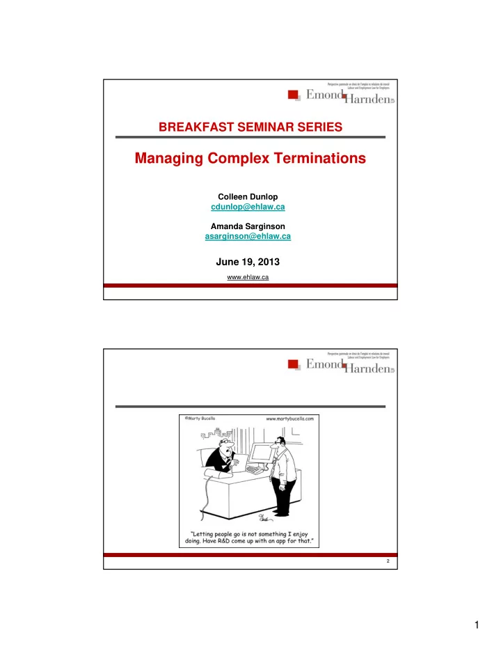 managing complex terminations m i c l t i i