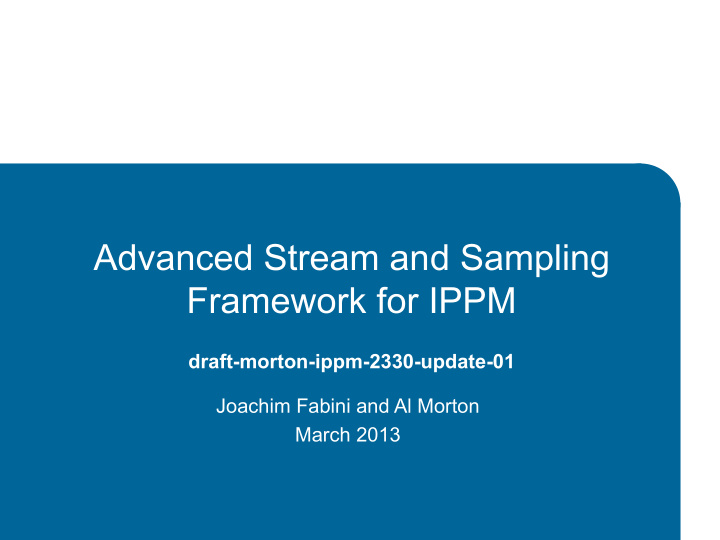 advanced stream and sampling