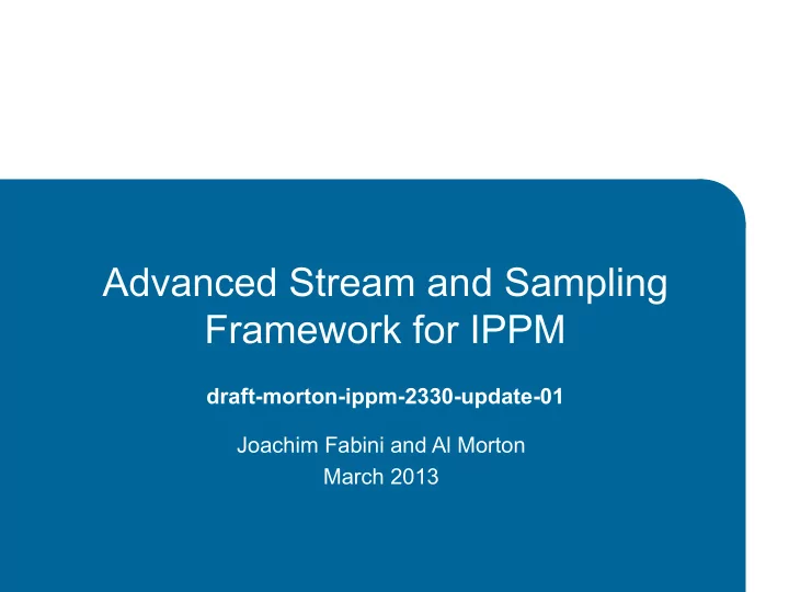 advanced stream and sampling