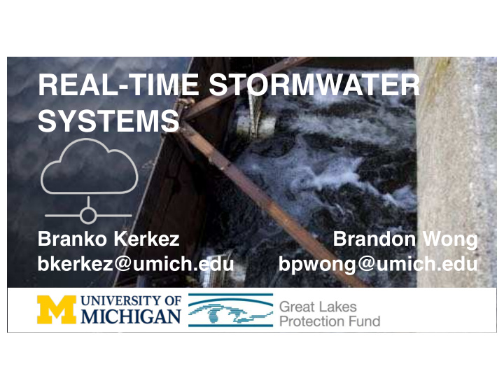 real time stormwater systems