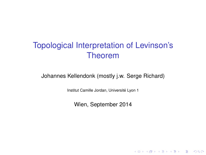 topological interpretation of levinson s theorem