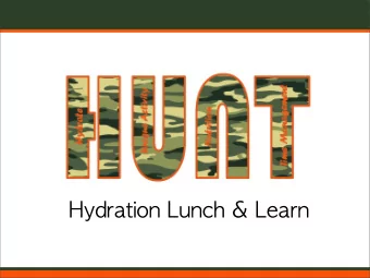 Hydration Lunch &amp; Learn  Quiz Which beverage accounts for the number one source of calories