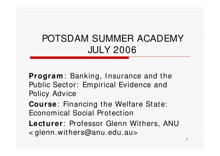 potsdam summer academy july 2006