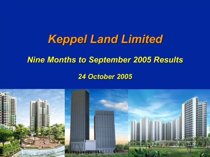 keppel land limited keppel land limited