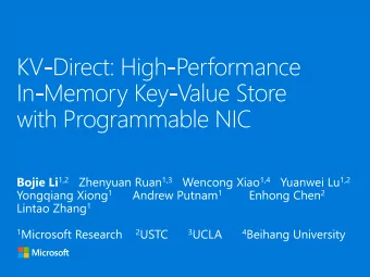 More demanding workload  Design Goals  ____  More demanding workload  Bottleneck: Network stack in